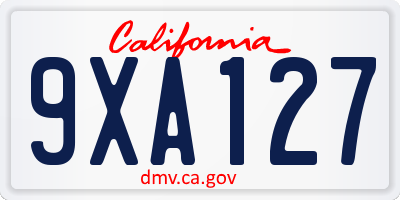 CA license plate 9XA127