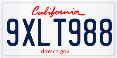 CA license plate 9XLT988