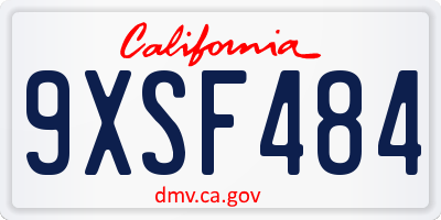 CA license plate 9XSF484