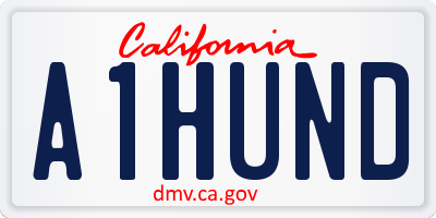 CA license plate A1HUND