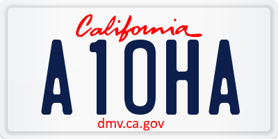 CA license plate A1OHA