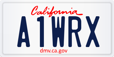 CA license plate A1WRX