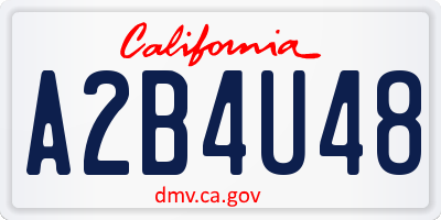 CA license plate A2B4U48