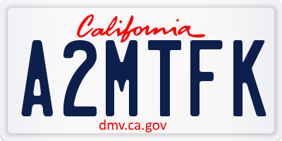 CA license plate A2MTFK