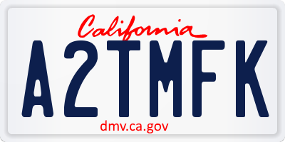 CA license plate A2TMFK