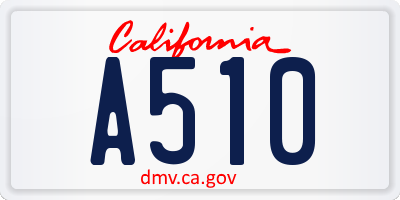 CA license plate A510