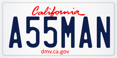 CA license plate A55MAN