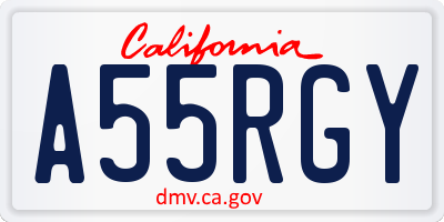 CA license plate A55RGY