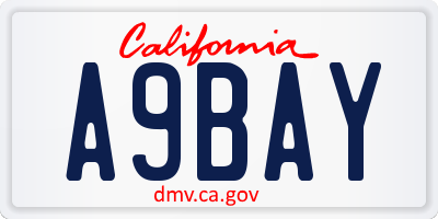 CA license plate A9BAY