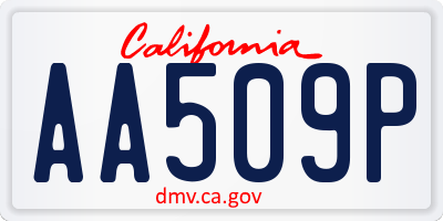 CA license plate AA509P