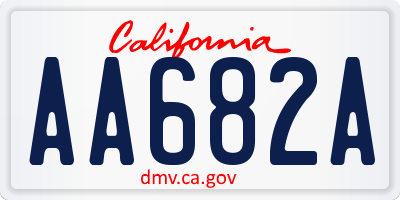 CA license plate AA682A