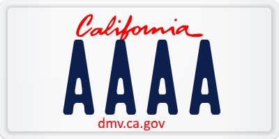 CA license plate AAAA