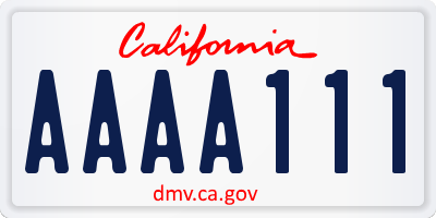 CA license plate AAAA111