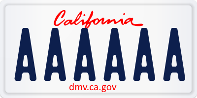 CA license plate AAAAAA