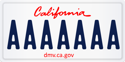 CA license plate AAAAAAA