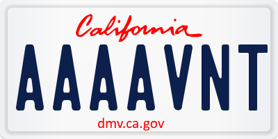 CA license plate AAAAVNT