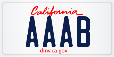 CA license plate AAAB