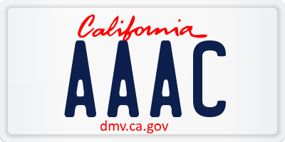 CA license plate AAAC