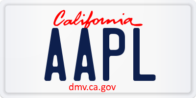 CA license plate AAPL