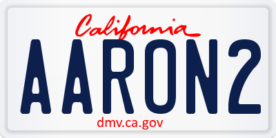 CA license plate AARON2