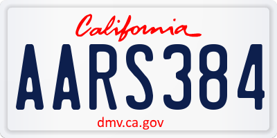 CA license plate AARS384