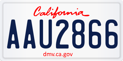 CA license plate AAU2866