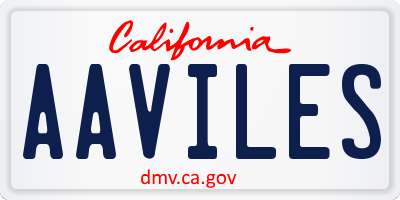 CA license plate AAVILES