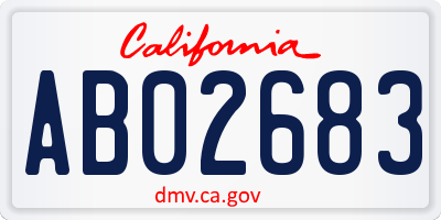 CA license plate AB02683