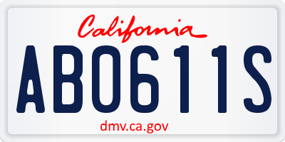 CA license plate AB0611S