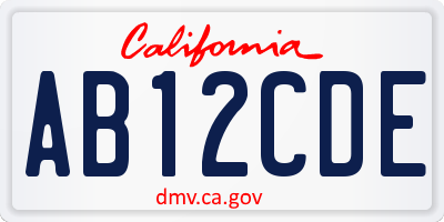 CA license plate AB12CDE