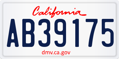 CA license plate AB39175