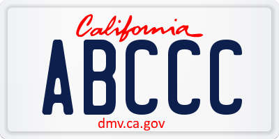 CA license plate ABCCC