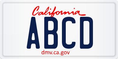 CA license plate ABCD