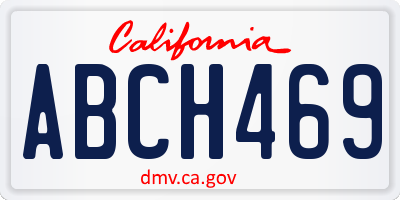 CA license plate ABCH469