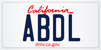 CA license plate ABDL