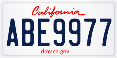 CA license plate ABE9977