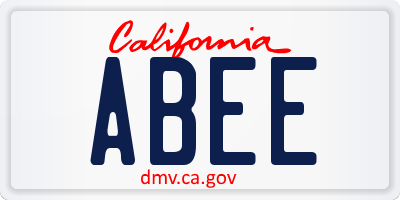 CA license plate ABEE