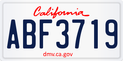 CA license plate ABF3719