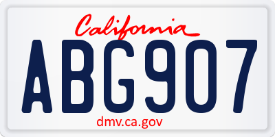 CA license plate ABG907