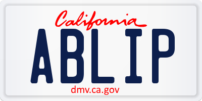 CA license plate ABLIP