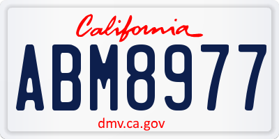 CA license plate ABM8977