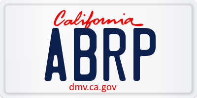 CA license plate ABRP