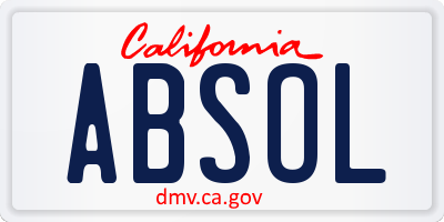 CA license plate ABSOL