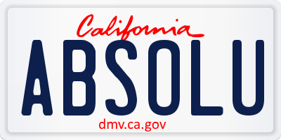 CA license plate ABSOLU