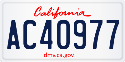 CA license plate AC40977