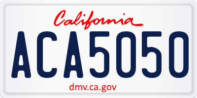 CA license plate ACA5050