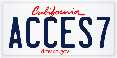 CA license plate ACCES7