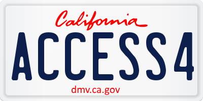 CA license plate ACCESS4