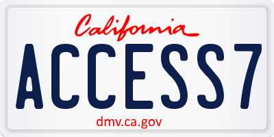 CA license plate ACCESS7