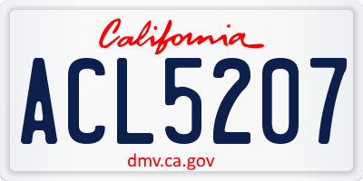 CA license plate ACL5207